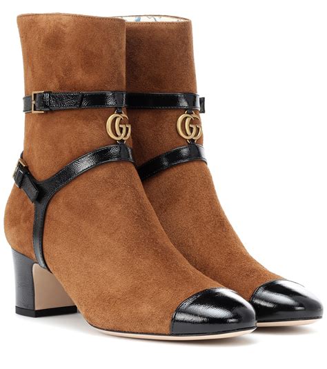 suede ankle gucci boots|Gucci ankle boots with pearls.